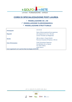 Brochure dettaglio corsi di Modellazione