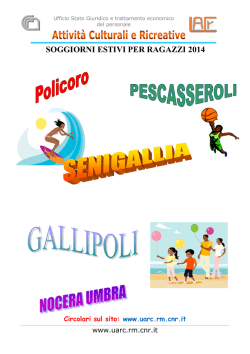 SOGGIORNI ESTIVI PER RAGAZZI