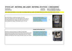 STOCK LIST - MATERIAL AM LAGER - MATERIEL EN