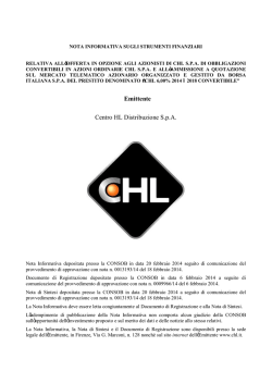 Emittente Centro HL Distribuzione S.p.A.