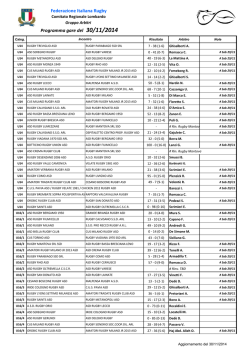 30/11/2014 - Comitato Regionale Lombardo Rugby