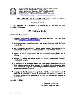 Istruzioni iscrizioni