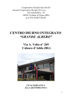 carta dei servizi di Calusco - Cooperativa Sociale San Nicolò ONLUS