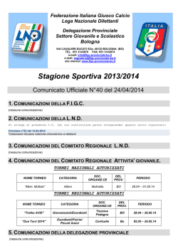 Stagione Sportiva 2013/2014 - FIGC Delegazione Provinciale di