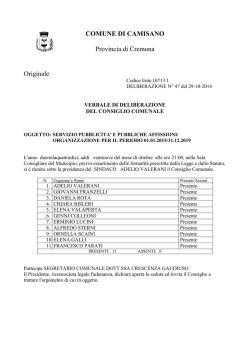 DELIBERA DI C.C. N. 47 DEL 29.10.2014