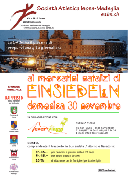 COSTO, comprendente il trasporto in bus andata / ritorno &egrave; fissato in: