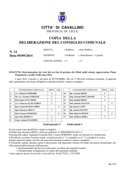 Delibera di Approvazione Tariffe TARI 2014