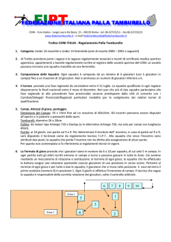 Regolamento di gioco Palla Tamburello