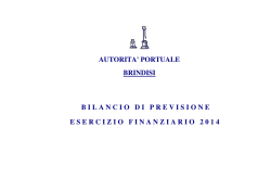 Bilancio Preventivo 2014 - Autorità Portuale di Brindisi