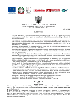 Bando - Studenti e laureati - Universit&agrave; degli Studi di Genova