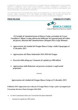 Comunicato stampa - Relazione Finanziaria 2012