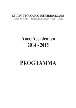 Programma dei corsi a.a. 2014-2015