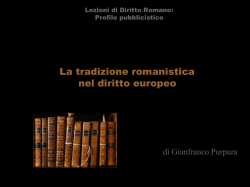 Tradizione romanistica nel Diritto Europeo