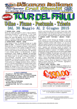 tariffe confidenziali gruppi minimo 25 persone