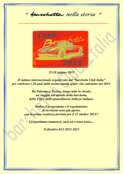 22-28 giugno 2015 Il raduno internazionale organizzato dal
