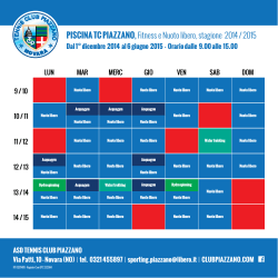 PISCINA TC PIAZZANO, Fitness e Nuoto libero, stagione 2014 / 2015