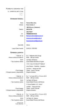 FORMATO EUROPEO PER IL CURRICULUM VITAE