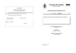 DETERMINAZIONE DIRIGENZIALE 123 Anno 2014