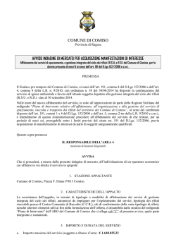 AVVISO indagine di mercato