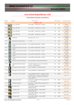 Lista articoli disponibili per Lotti
