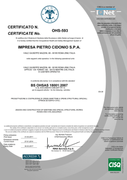 OHS-593 IMPRESA PIETRO CIDONIO S.P.A. CERTIFICATE No