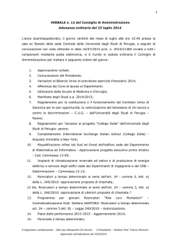 verbale approvato di seduta CdA 23 luglio 2014