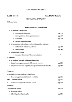 Anno scolastico 2013/2014 CLASSE IV B SB Prof