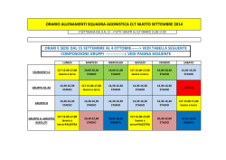 orario allenamenti squadra agonistica clt nuoto settembre 2014 orari
