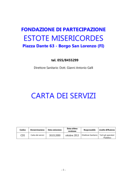 CARTA DEI SERVIZI della Fondazione