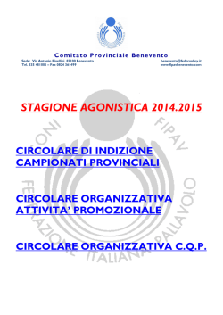 STAGIONE AGONISTICA 2014.2015 - FIPAV