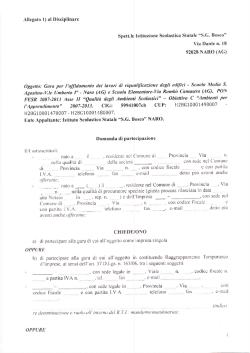 Domanda di partecipazione FESR ASSE II
