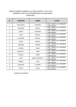 Elenco candidati ammessi prova scritta PORTOGHESE