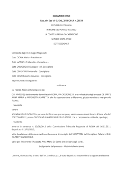 CASSAZIONE CIVILE Cass. civ. Sez. VI - 5, Ord., 29-09
