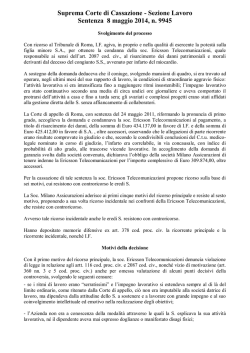 Sentenza Cassazione Lavoro n 9945 del 8 5 2014 eccessivi carichi