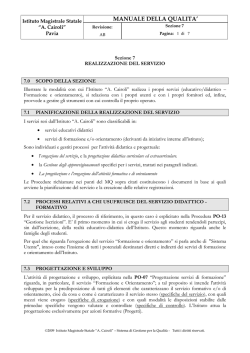 Sez 7 MQ Cairoli REV AB REALIZZAZIONE DEL SERVIZIO