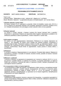f.lussana&rdquo; - bergamo as 2013/2014 classe 1e matematica classi prime