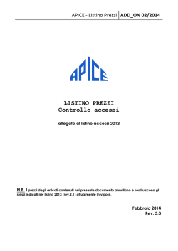 ADD_ON 02/2014 LISTINO PREZZI Controllo accessi