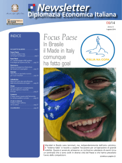 Newsletter N&deg; 8 - agosto 2014 - Ministero degli Affari Esteri