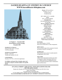 Bulletin for April 27, 2014 - Sacred Hearts