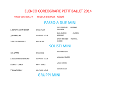 PASSO A DUE MINI SOLISTI MINI GRUPPI MINI