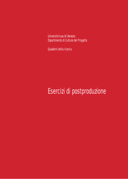 Esercizi di postproduzione