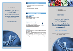 peDiaTri e SpeCialiSTi a ConFronTo