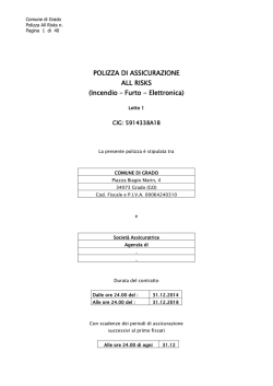 Lotto 1 All Risks - Comune di Grado