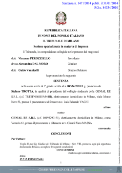 scarica la sentenza - Giurisprudenza delle imprese