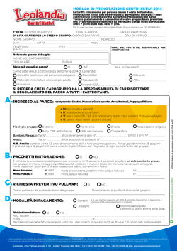 Modulo di prenotazione