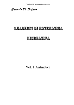 QUADERNI DI MATEMATICA RICREATIVA
