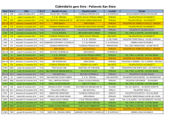 Calendario gare Sirio - Pallavolo San Sisto