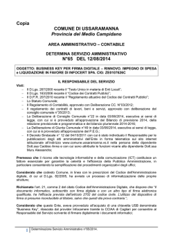 Determina Servizio Amministrativo n°65/2014