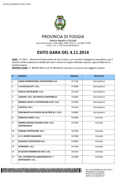 ESITO GARA PROT - Provincia di Foggia