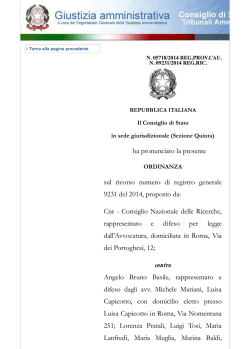 il Consiglio di Stato, in data 11 Dicembre 2014, ha
